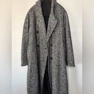 Marina Rinaldi Grey Wool & Alpaca Tweed Coat – Size 16